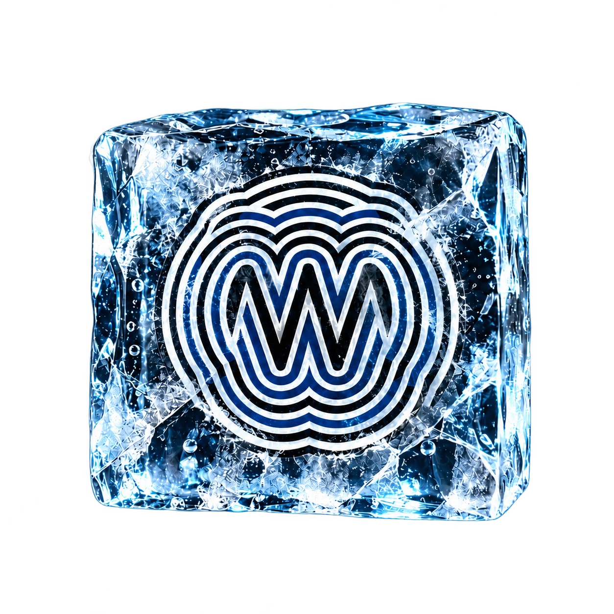 WCAHT emblem frozen inside a glowing block of ice